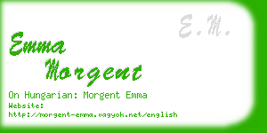 emma morgent business card